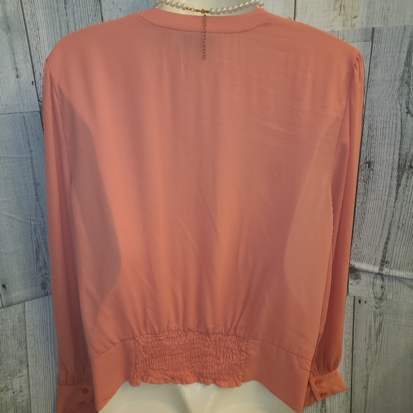 New York & Company Peach Wrap Blouse - Picture 5 of 6